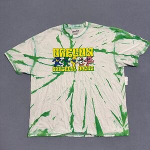 Oregon Ducks Grateful Ducks Tie Dye T-Shirt White Green Mens Size XXL